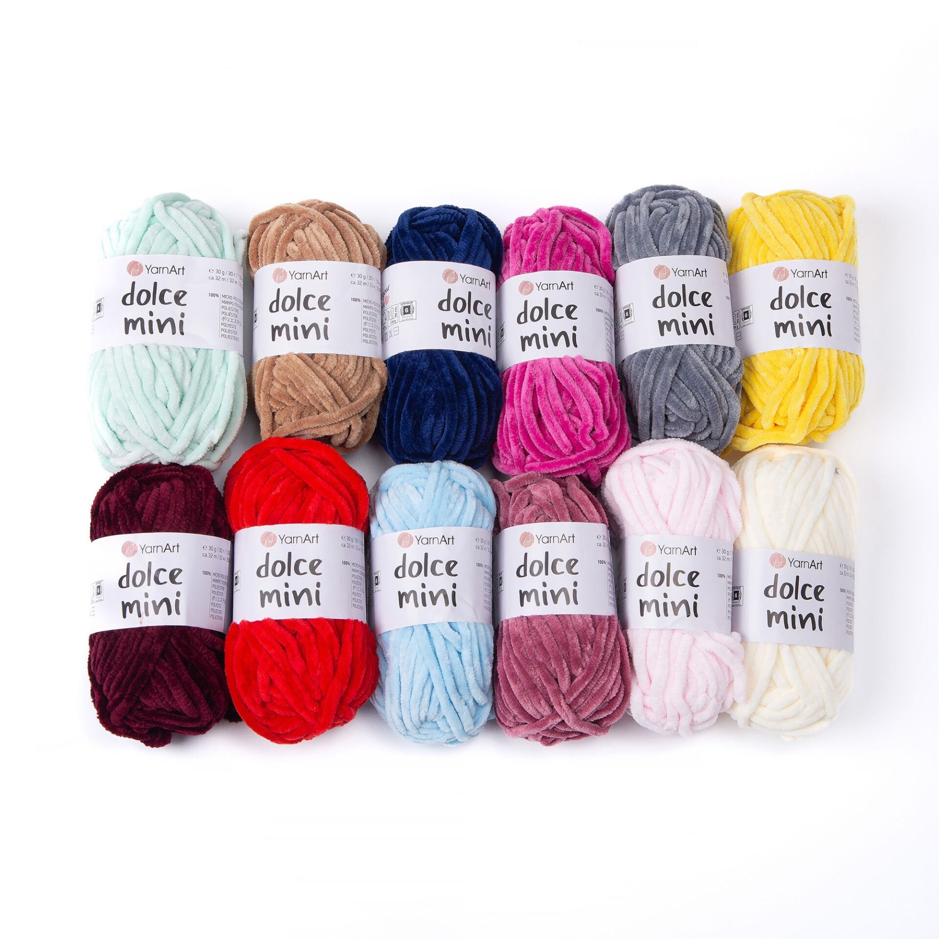 YARNART DOLCE MINI - 12 ADET ÖRGÜ İPİ ÇOK RENKLİ - B