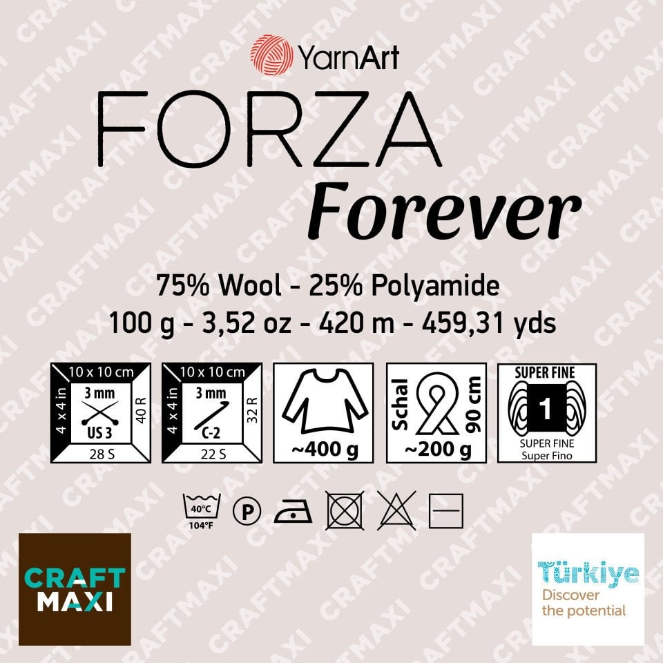 YARNART FORZA FOREVER - EBRULİ EL ÖRGÜ İPİ
