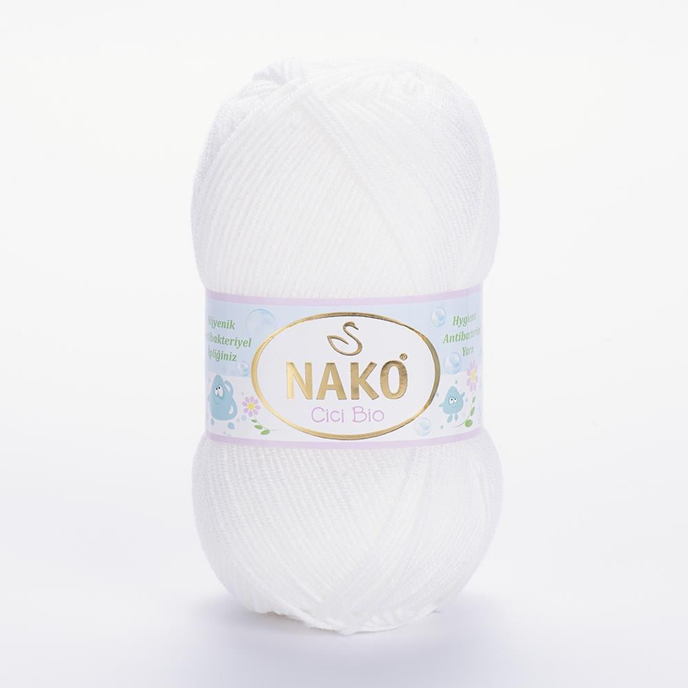 NAKO CİCİ BİO - BEBEK EL ÖRGÜ İPİ BEYAZ - 208