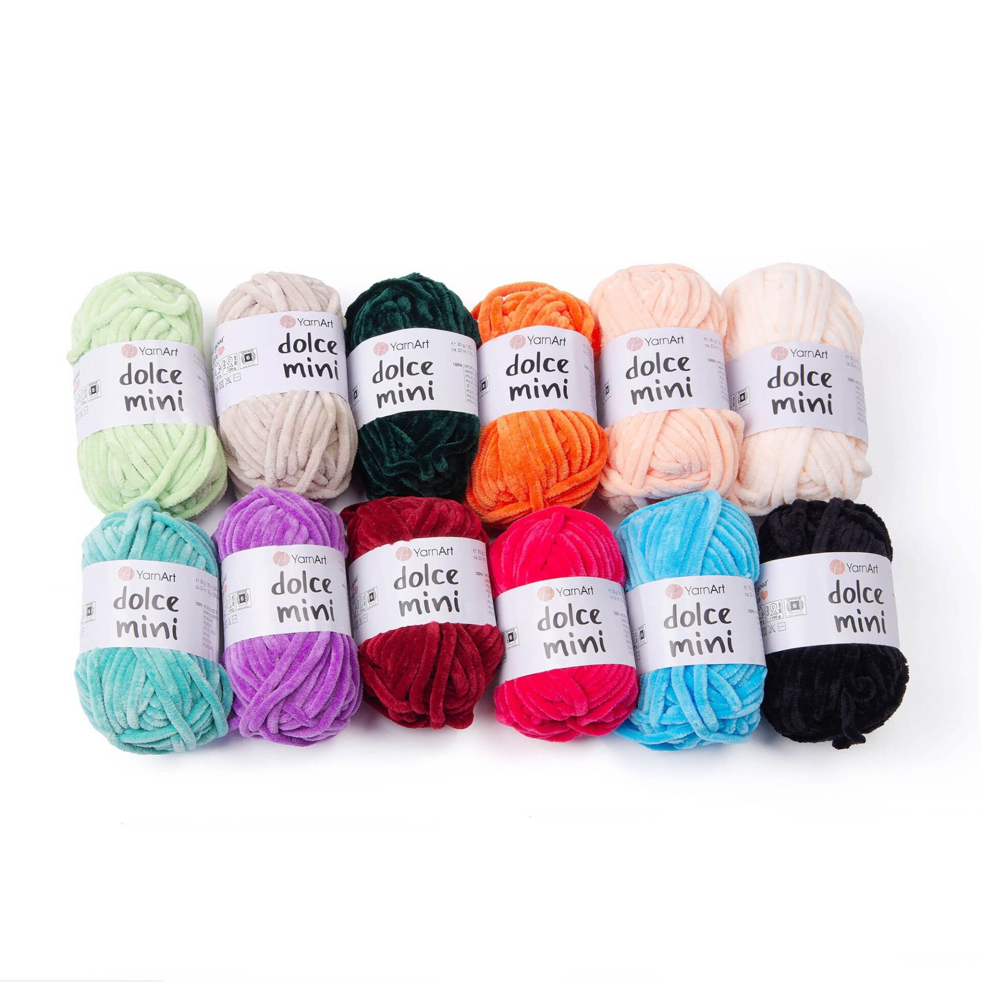 YARNART DOLCE MINI - 12 ADET ÖRGÜ İPİ ÇOK RENKLİ - C