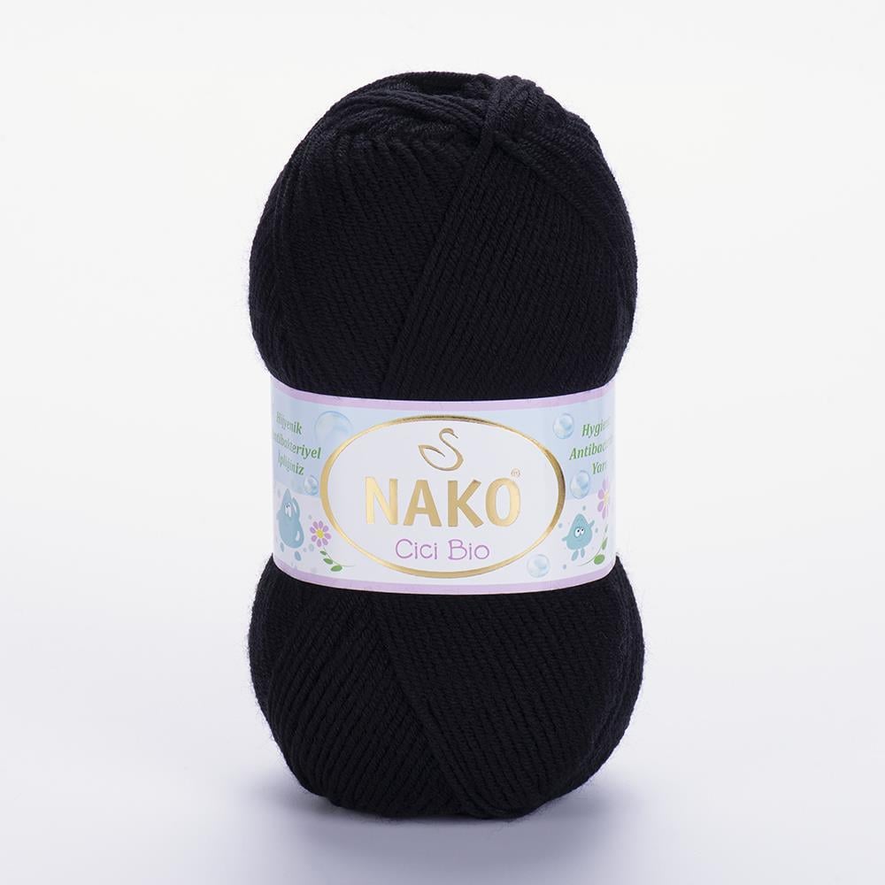 NAKO CİCİ BİO - BEBEK EL ÖRGÜ İPİ SİYAH - 217