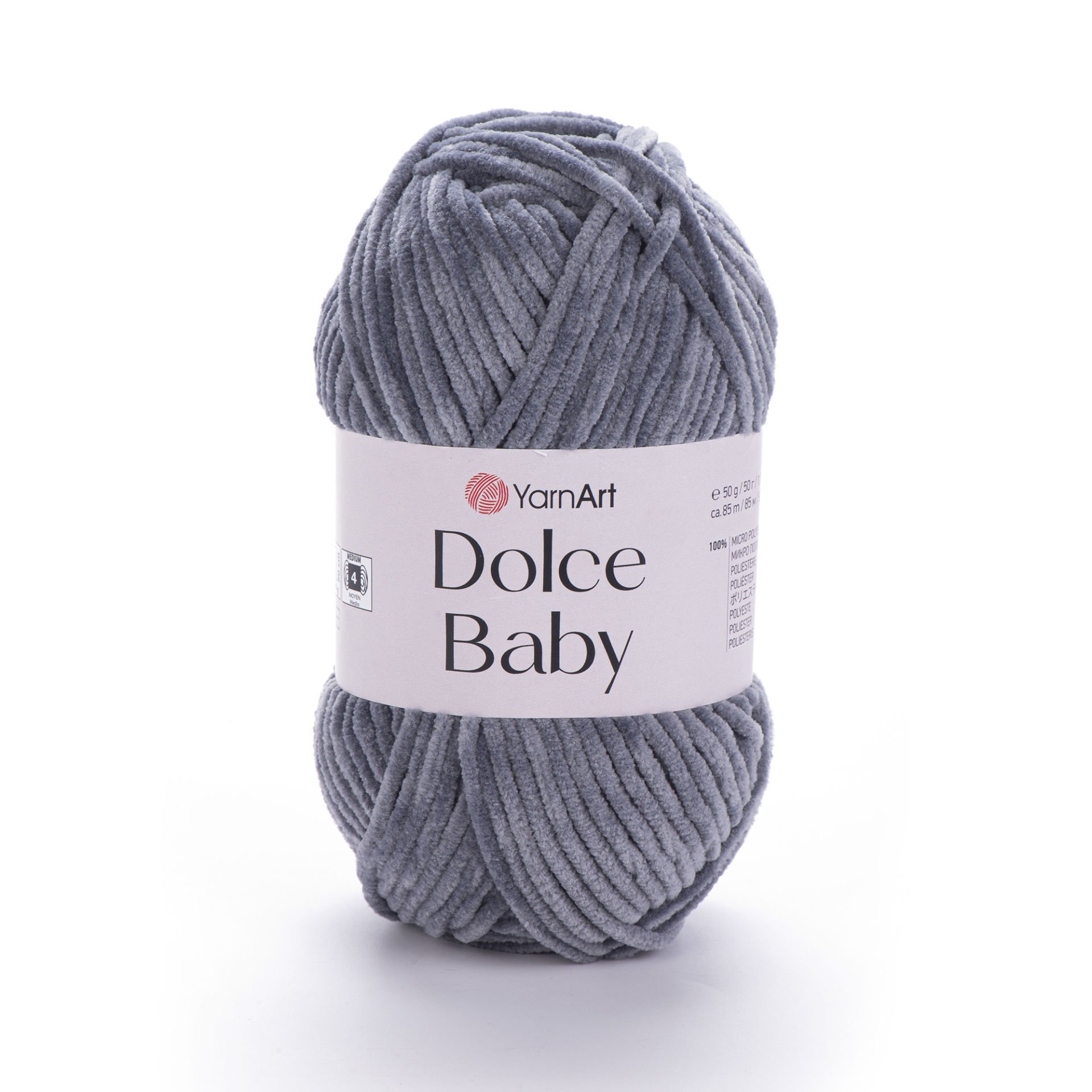 YARNART DOLCE BABY - KADİFE, BEBEK EL ÖRGÜ İPİ GRİ - 760