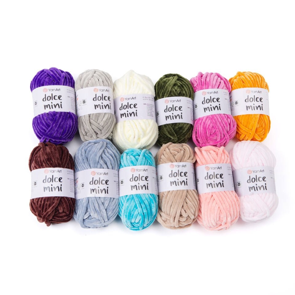 YARNART DOLCE MINI - 12 ADET ÖRGÜ İPİ ÇOK RENKLİ - D