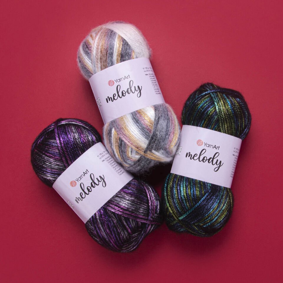 YARNART MELODY - EBRULİ, PARLAK EL ÖRGÜ İPİ