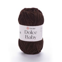 YARNART DOLCE BABY - KADİFE, BEBEK EL ÖRGÜ İPİ KOYU KAHVERENGİ - 775