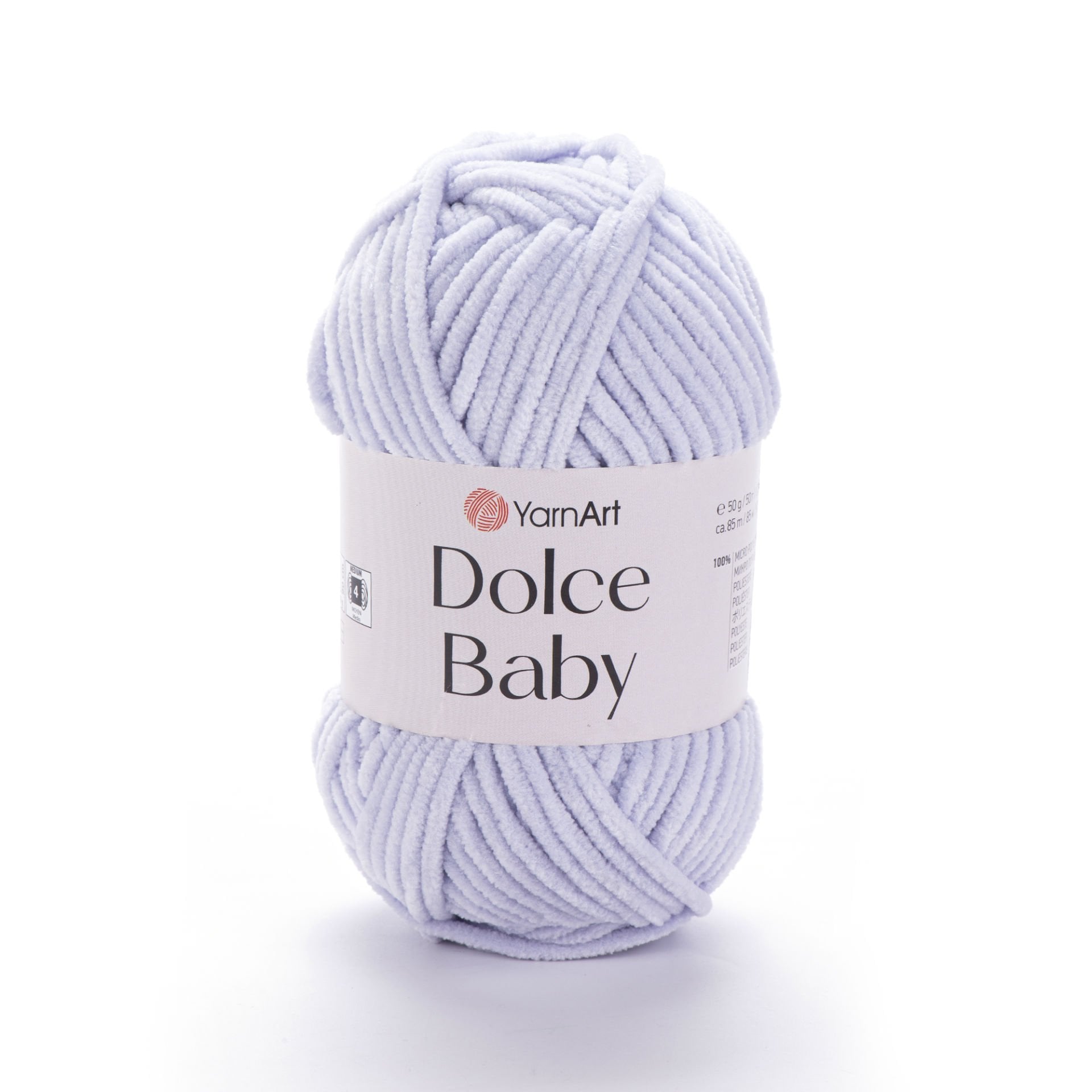YARNART DOLCE BABY - KADİFE, BEBEK EL ÖRGÜ İPİ BUZ MAVİSİ - 776
