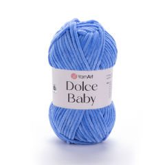 YARNART DOLCE BABY - KADİFE, BEBEK EL ÖRGÜ İPİ MAVİ - 777