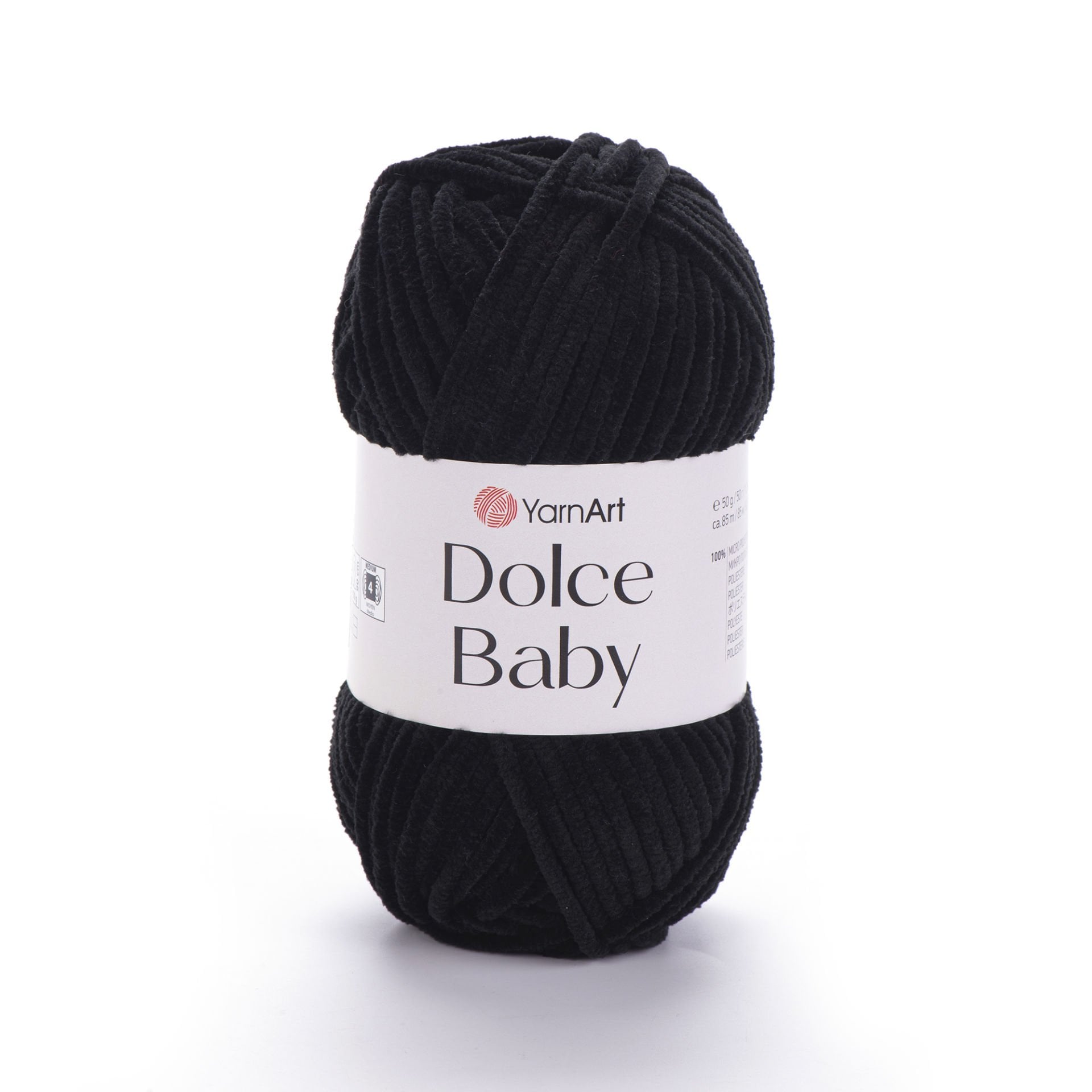 YARNART DOLCE BABY - KADİFE, BEBEK EL ÖRGÜ İPİ SİYAH - 742