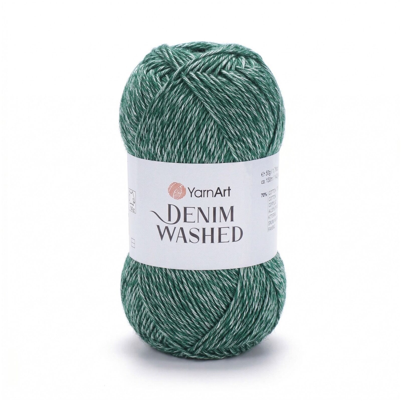 YARNART DENIM WASHED - MELANJ EL ÖRGÜ İPİ KOYU YEŞİL - 924