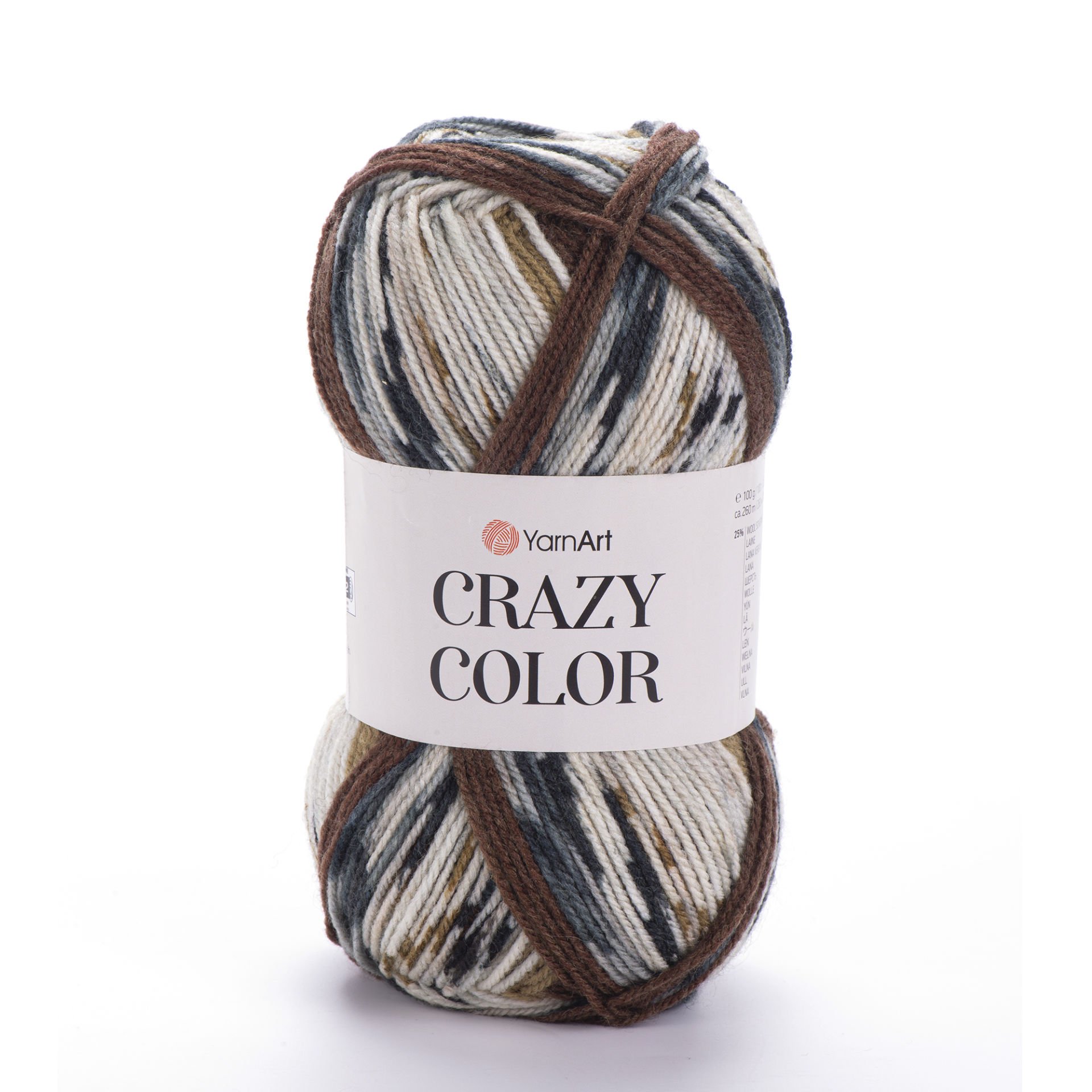 YARNART CRAZY COLOR - EBRULİ EL ÖRGÜ İPİ EBRULİ - 158