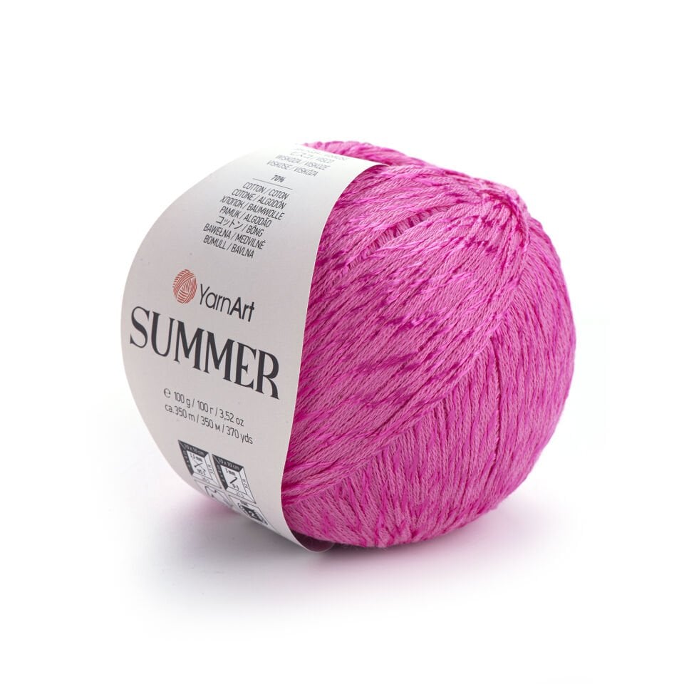 YARNART SUMMER - IŞILTILI EL ÖRGÜ İPİ KOYU PEMBE - 45