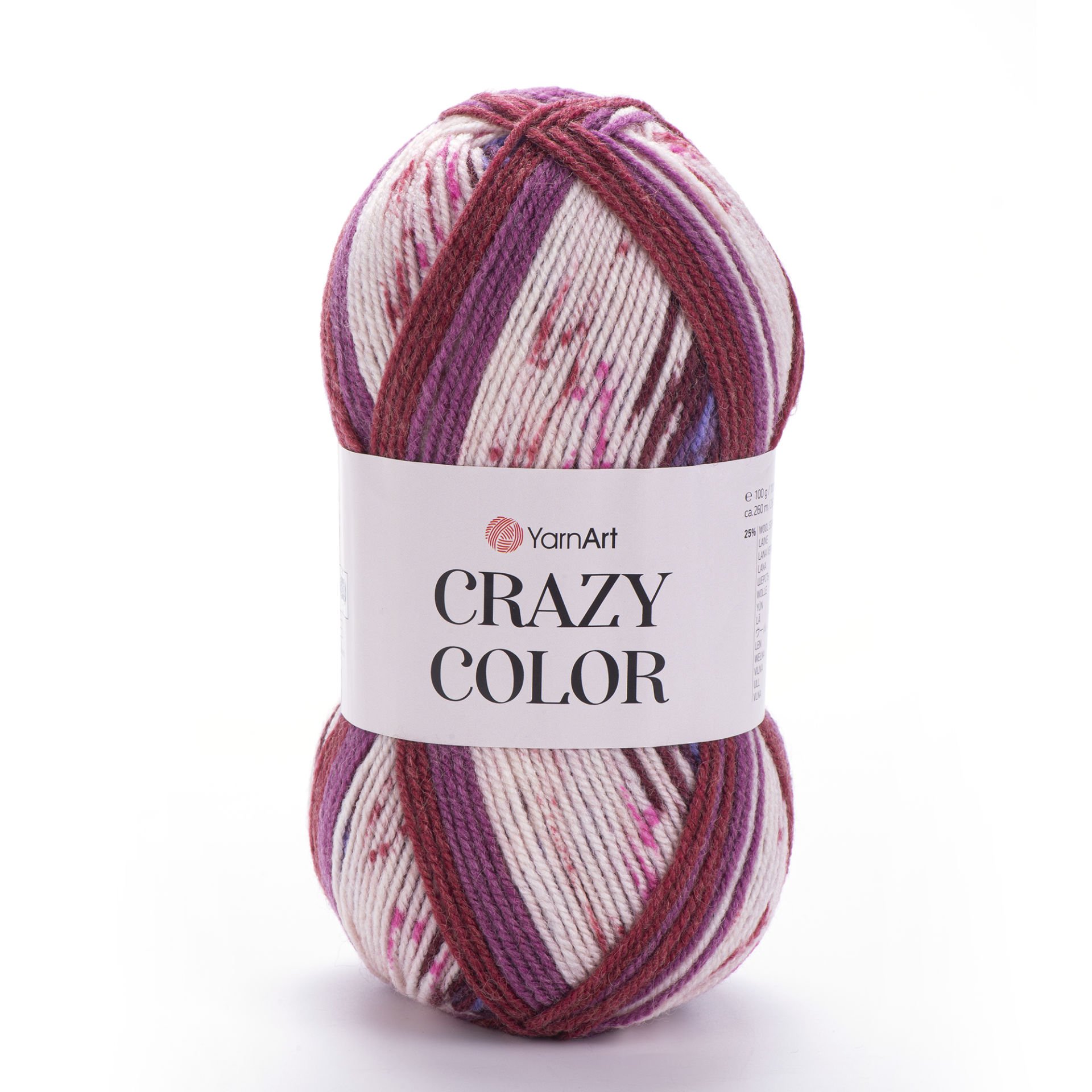 YARNART CRAZY COLOR - EBRULİ EL ÖRGÜ İPİ EBRULİ - 168