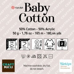 YARNART BABY COTTON - BEBEK EL ÖRGÜ İPİ AÇIK YAVRUAĞZI - 411