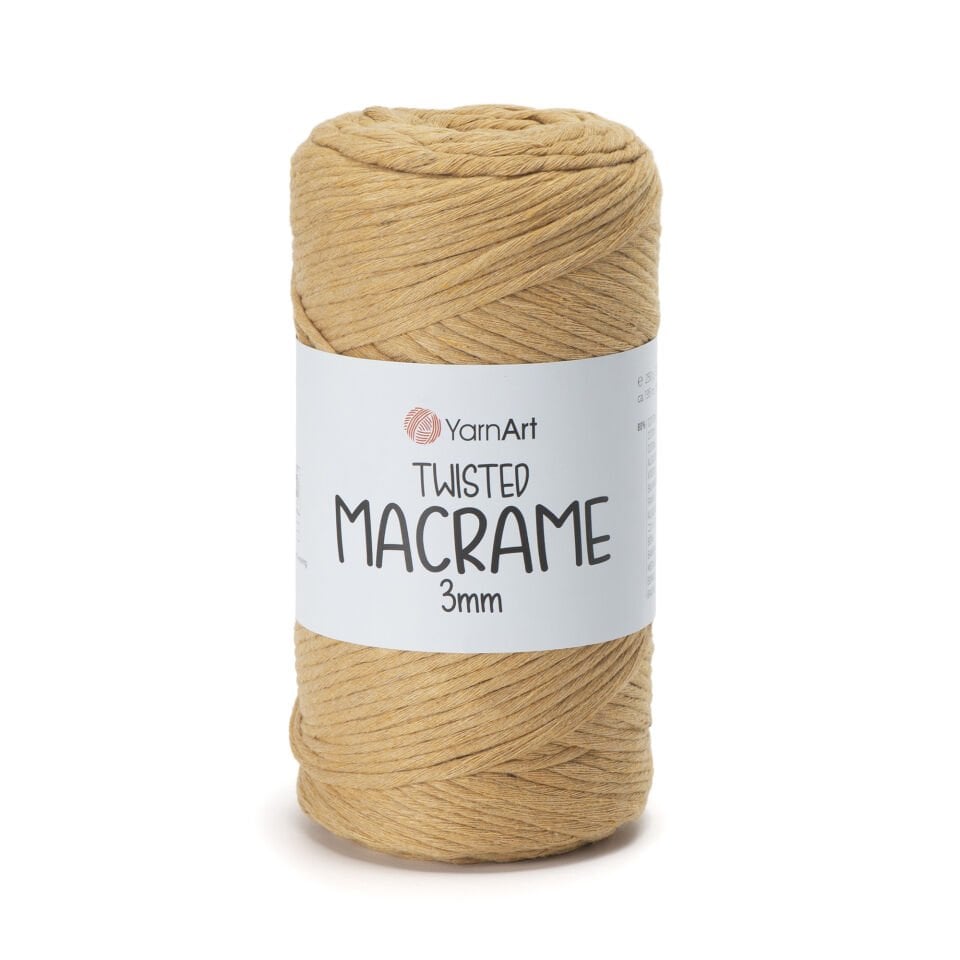 YARNART TWISTED MACRAME 3 MM - MAKROME EL ÖRGÜ İPİ HARDAL - 796
