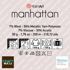 YARNART MANHATTAN - SİMLİ EL ÖRGÜ İPİ AÇIK GRİ - 901