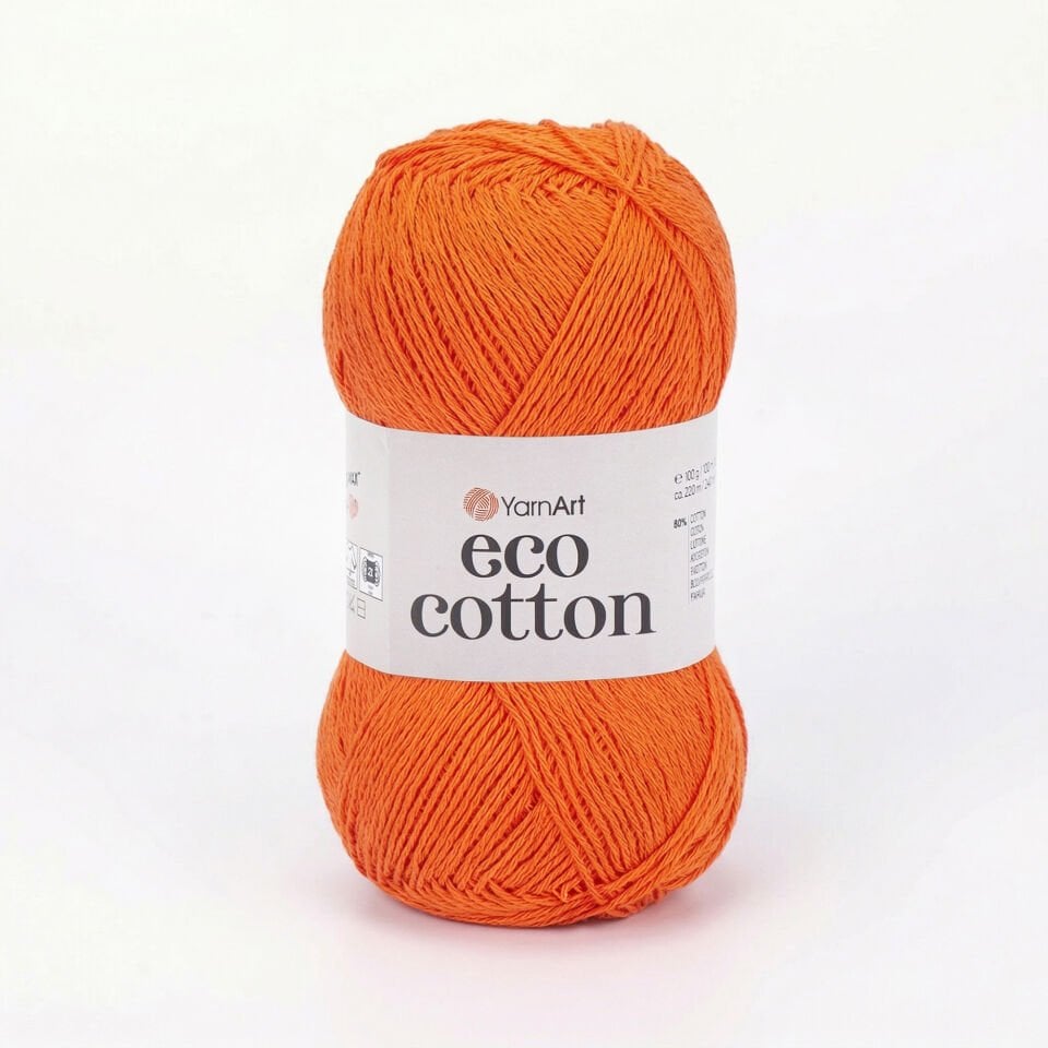 YARNART ECO COTTON - EL ÖRGÜ İPİ FOSFORLU TURUNCU - 800