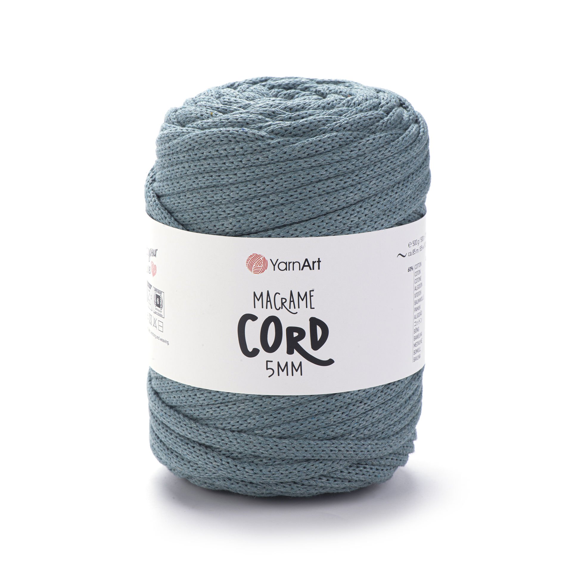 YARNART MACRAME CORD 5 MM - MAKROME EL ÖRGÜ İPİ MAVİ - 795