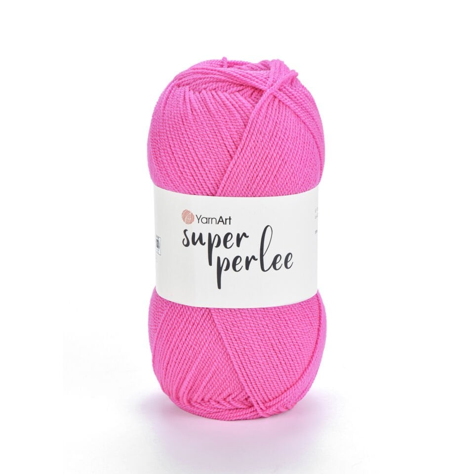 YARNART SUPER PERLEE - EL ÖRGÜ İPİ FOSFORLU PEMBE - 174