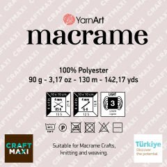 YARNART MACRAME - MAKROME EL ÖRGÜ İPİ KOYU KIRMIZI - 143
