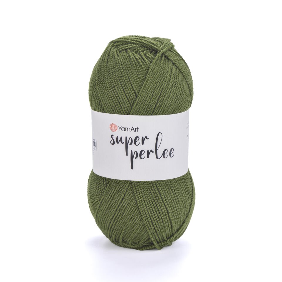 YARNART SUPER PERLEE - EL ÖRGÜ İPİ ZEYTİN YEŞİLİ - 39