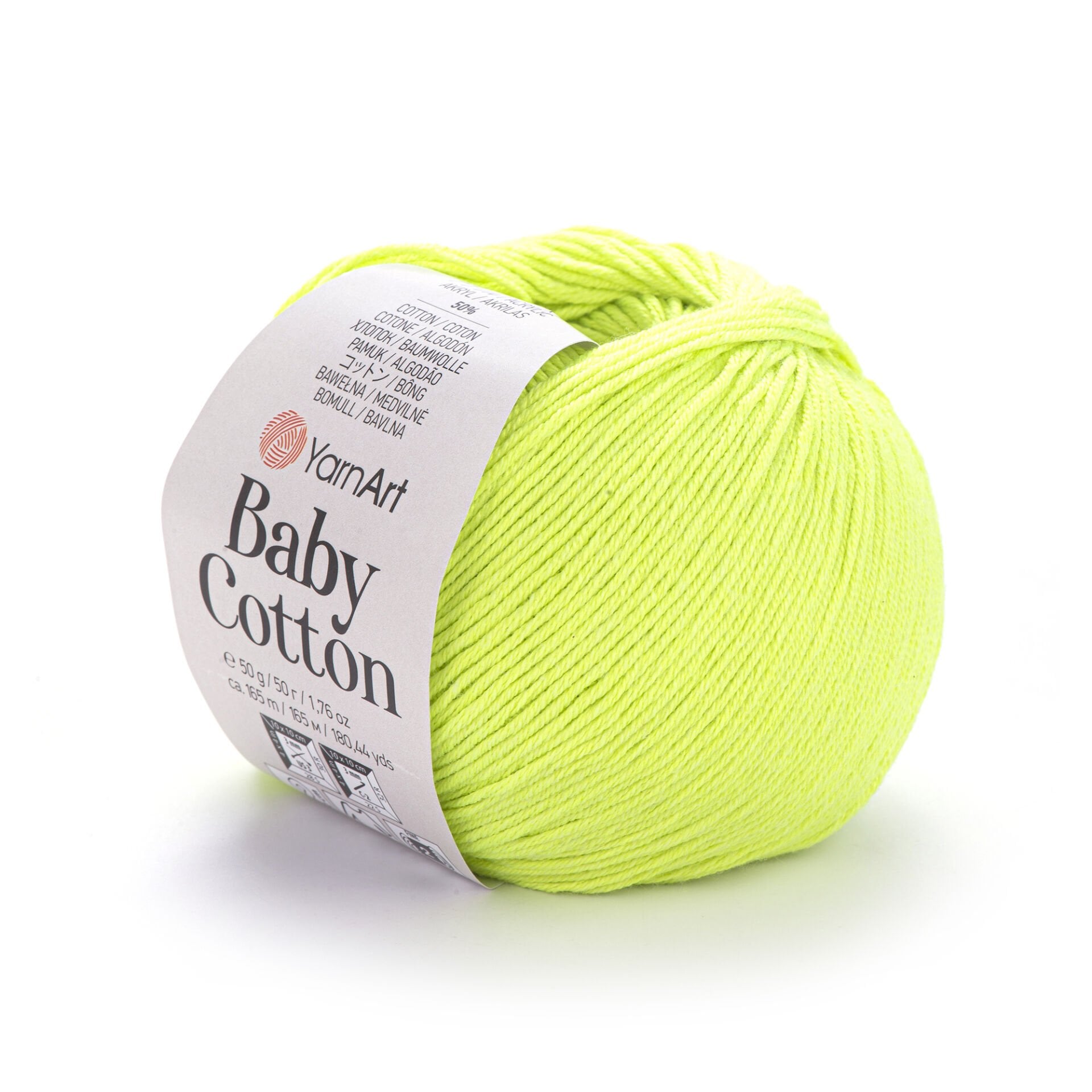 YARNART BABY COTTON - BEBEK EL ÖRGÜ İPİ FOSFORLU SARI - 430