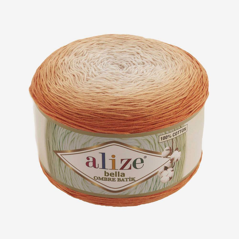 ALİZE BELLA OMBRE BATİK - EBRULİ EL ÖRGÜ İPİ TURUNCU - 7403