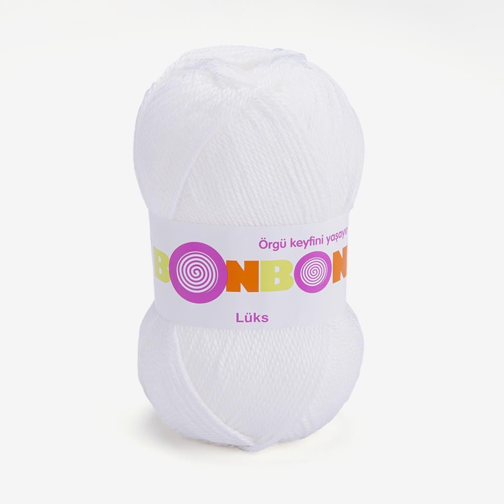 NAKO BONBON LÜKS - EL ÖRGÜ İPİ BEYAZ - 98200