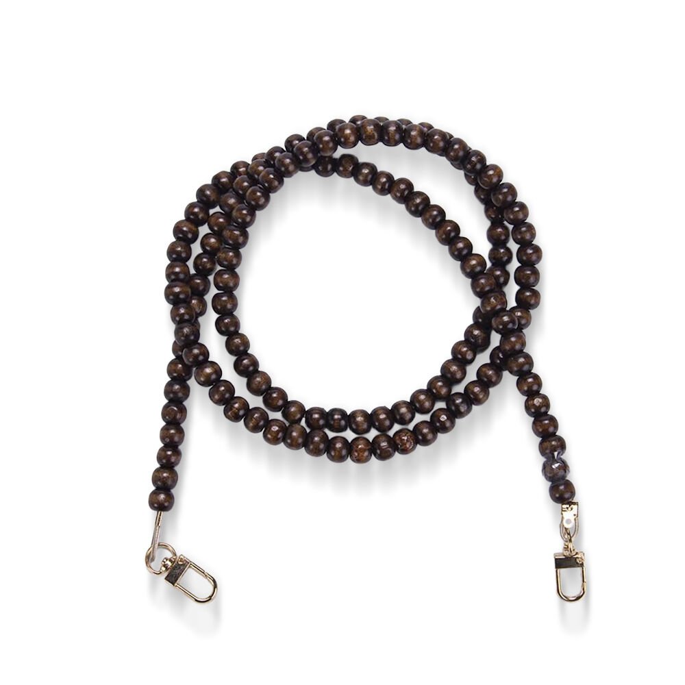 120 CM AHŞAP BONCUKLU ÇANTA ASKISI KAHVERENGİ