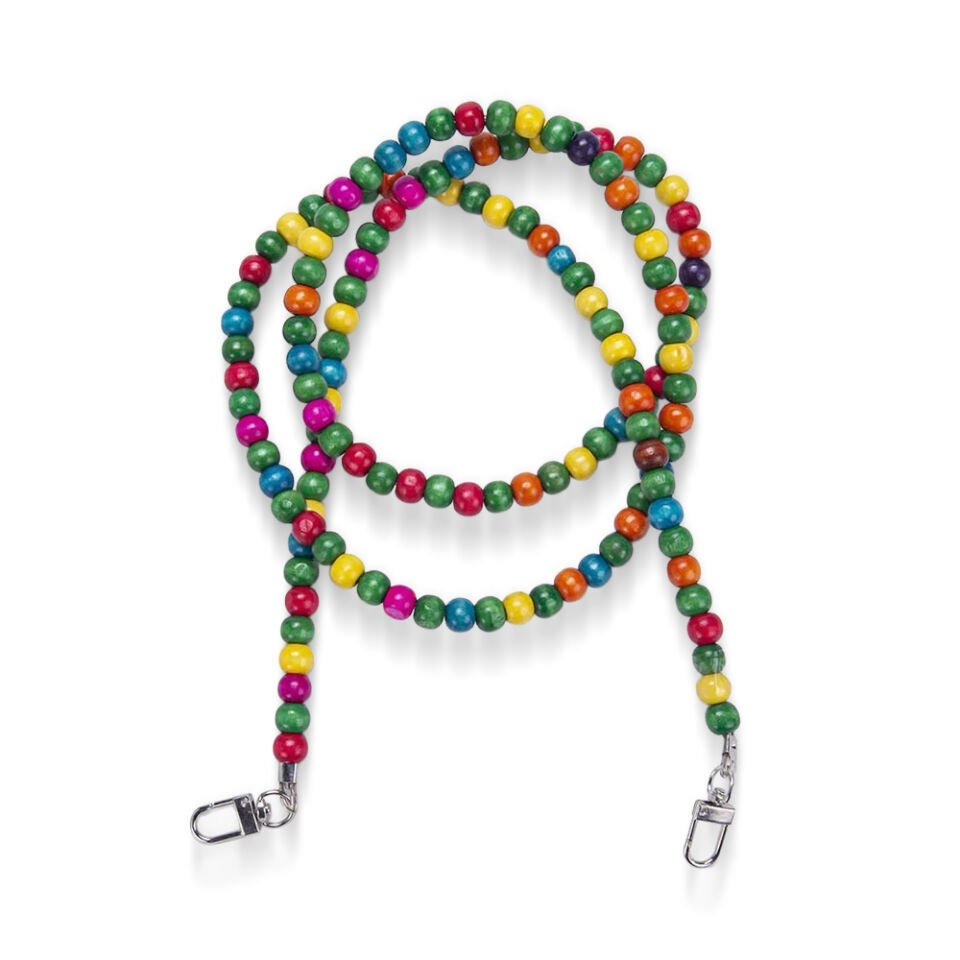 120 CM AHŞAP BONCUKLU ÇANTA ASKISI RENKLİ