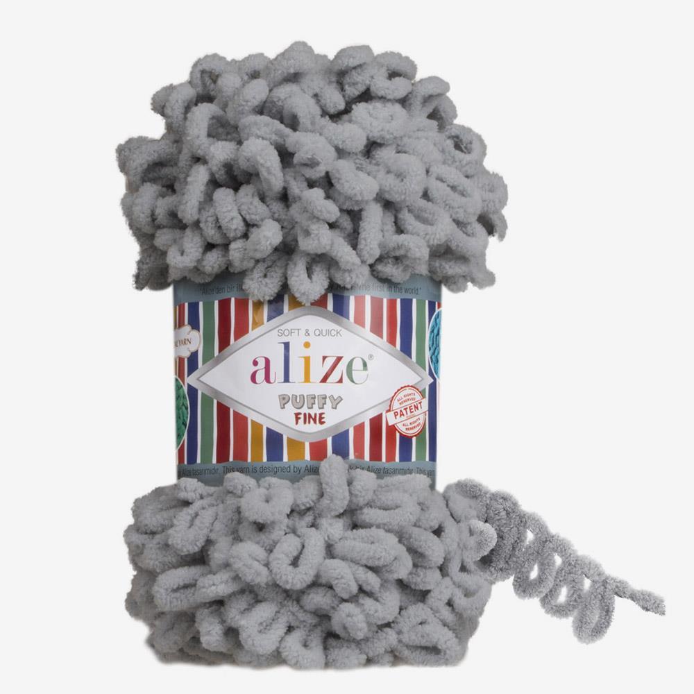 ALİZE PUFFY FINE - AKSESUAR EL ÖRGÜ İPİ GRİ - 343