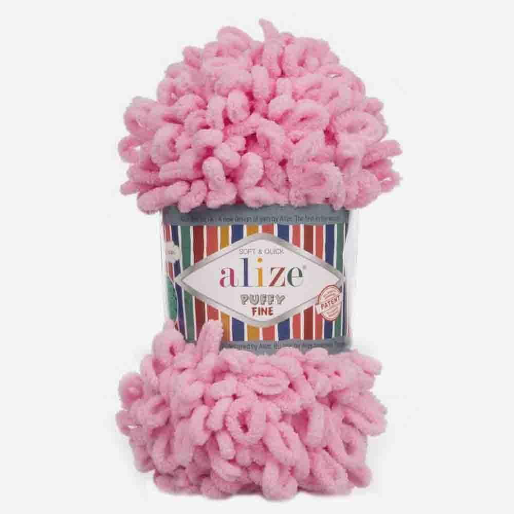 ALİZE PUFFY FINE - AKSESUAR EL ÖRGÜ İPİ ŞEKER PEMBE - 39