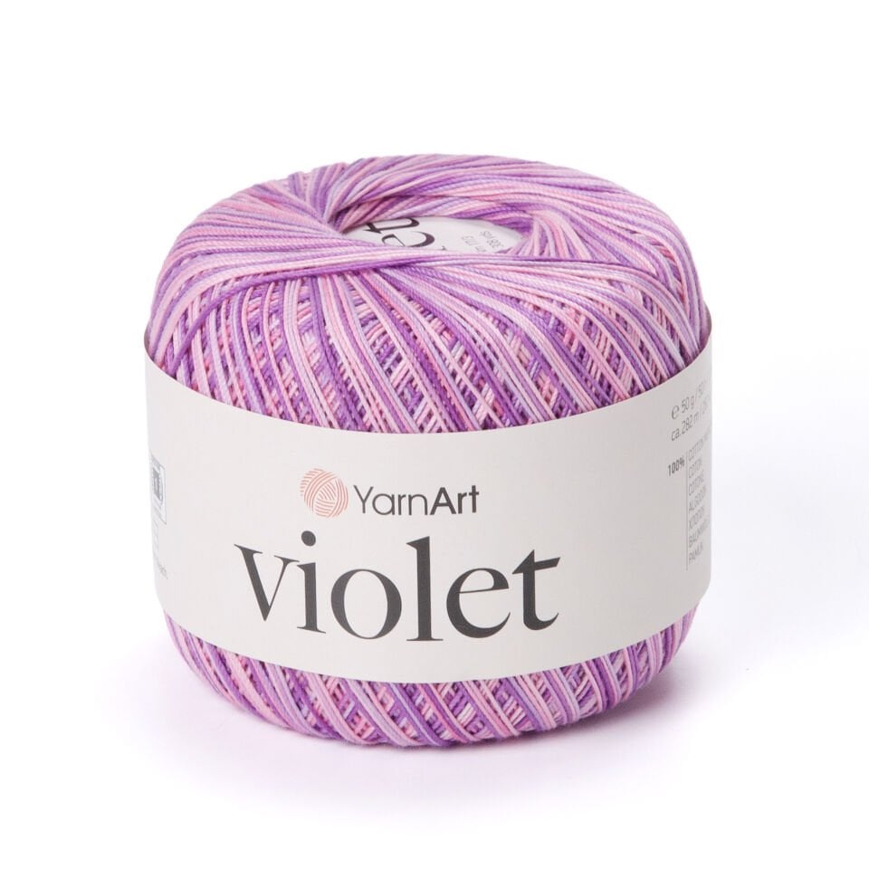 YARNART VIOLET MELANGE - EBRULİ, MERSERİZE DANTEL İPİ EBRULİ - 508