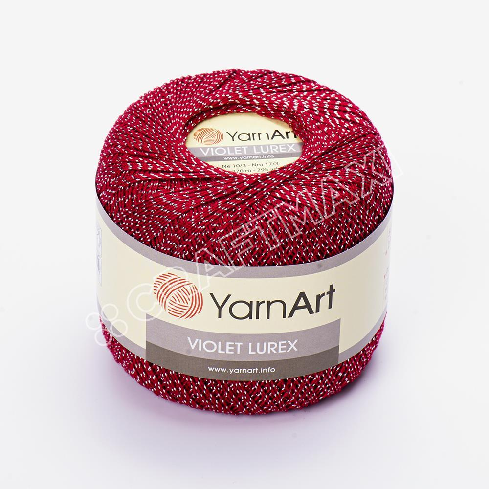 YARNART VIOLET LUREX - SİMLİ, MERSERİZE DANTEL İPİ KIRMIZI - 15020