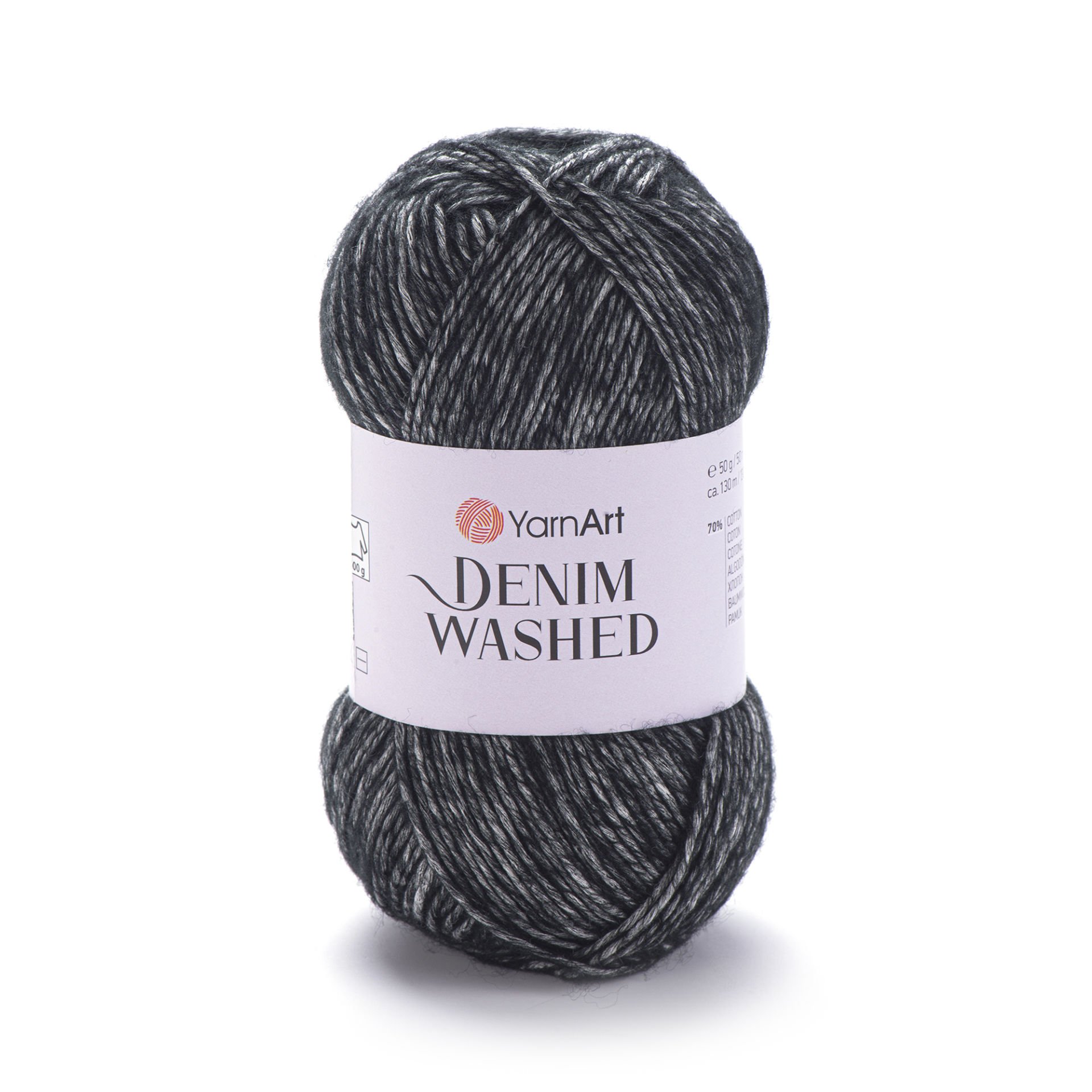 YARNART DENIM WASHED - MELANJ EL ÖRGÜ İPİ SİYAH - 923