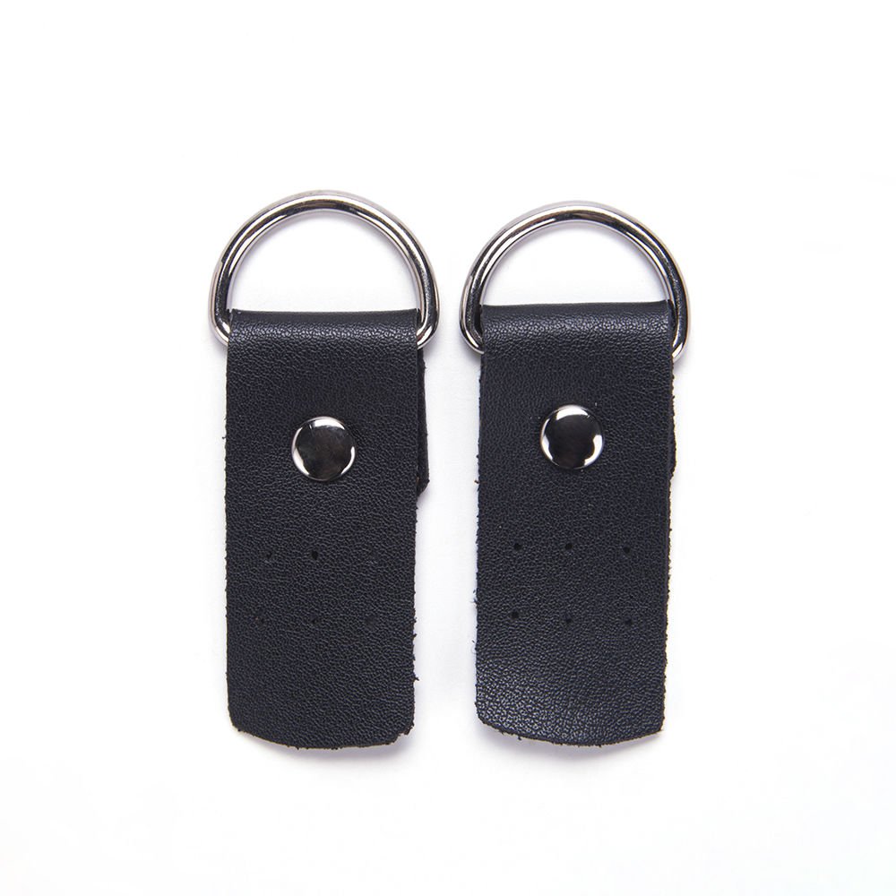 D HALKALI DERİ ÇANTA ASKI APARATI - 2 ADET SİYAH