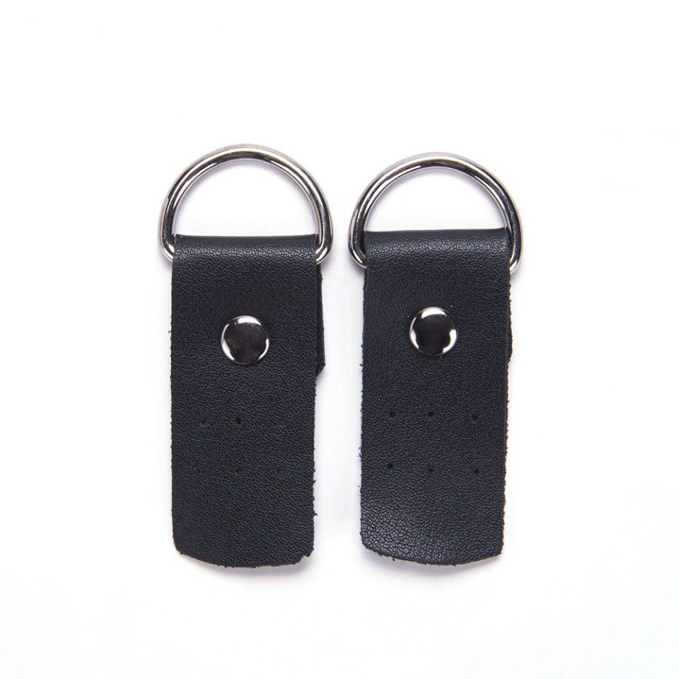 D HALKALI DERİ ÇANTA ASKI APARATI - 2 ADET SİYAH