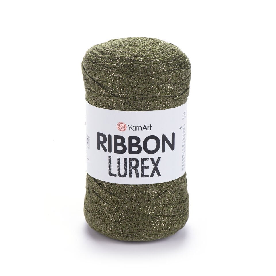 YARNART RIBBON LUREX - SİMLİ, AKSESUAR EL ÖRGÜ İPİ ZEYTİN YEŞİLİ - 741