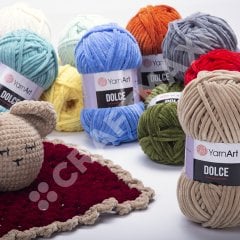 YARNART DOLCE - KADİFE EL ÖRGÜ İPİ SARI - 761