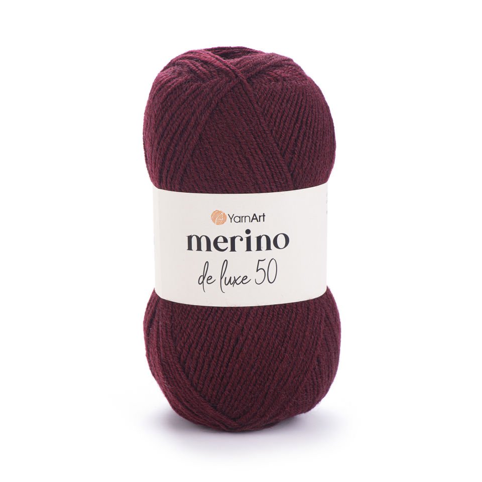 YARNART MERINO DE LUXE 50 - EL ÖRGÜ İPİ BORDO - 577
