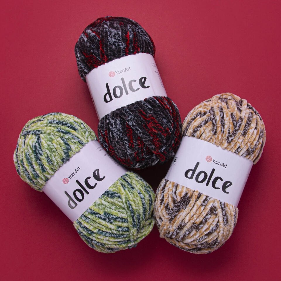 YARNART DOLCE - EBRULİ, KADİFE EL ÖRGÜ İPİ