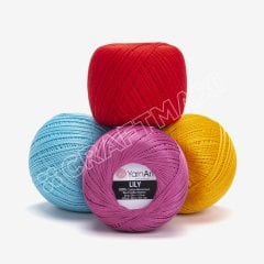 YARNART LILY - MERSERİZE DANTEL İPİ SİYAH - 9999