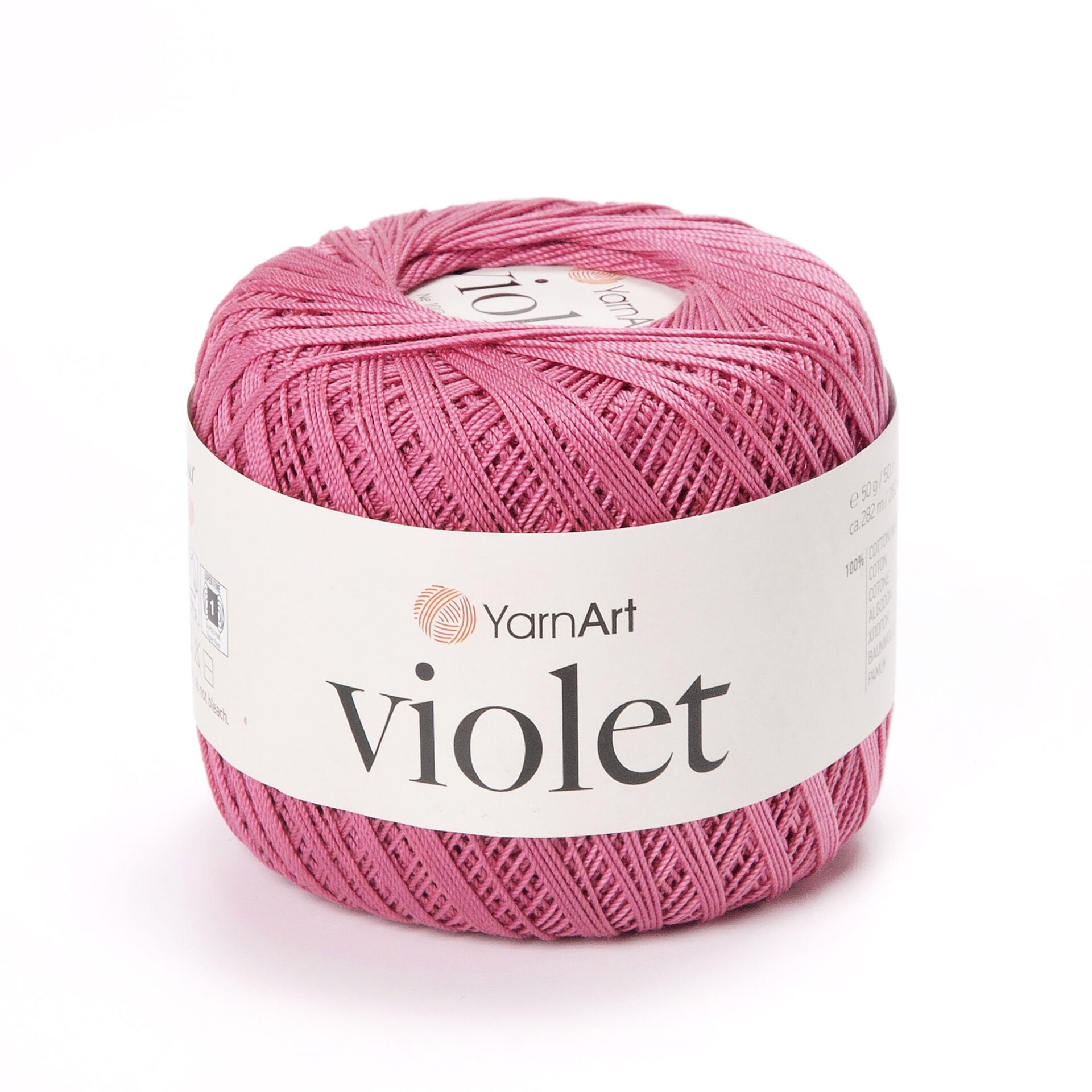 YARNART VIOLET - MERSERİZE DANTEL İPİ 0075 - PEMBE YARNART DANTEL