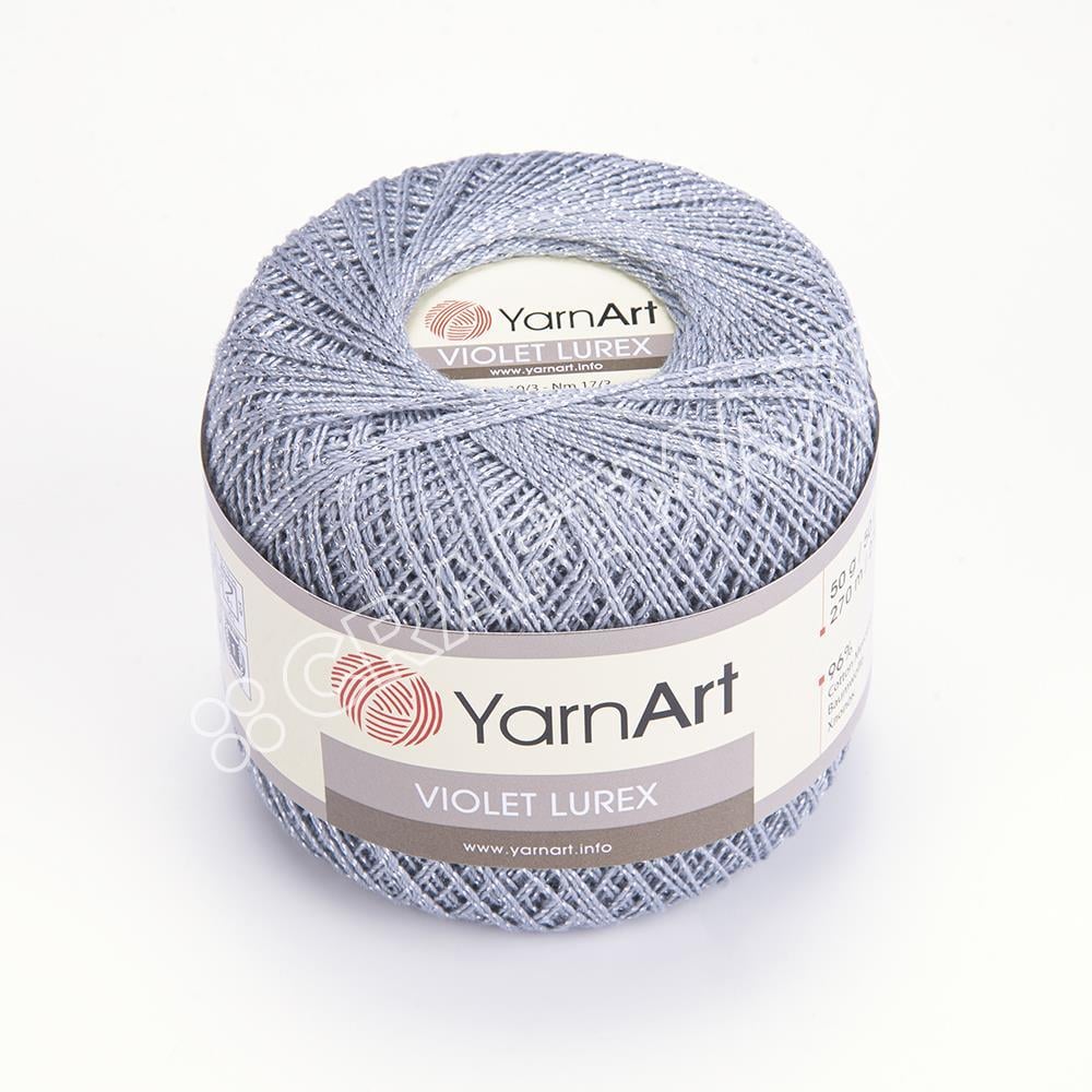 YARNART VIOLET LUREX - SİMLİ, MERSERİZE DANTEL İPİ GRİ - 15326