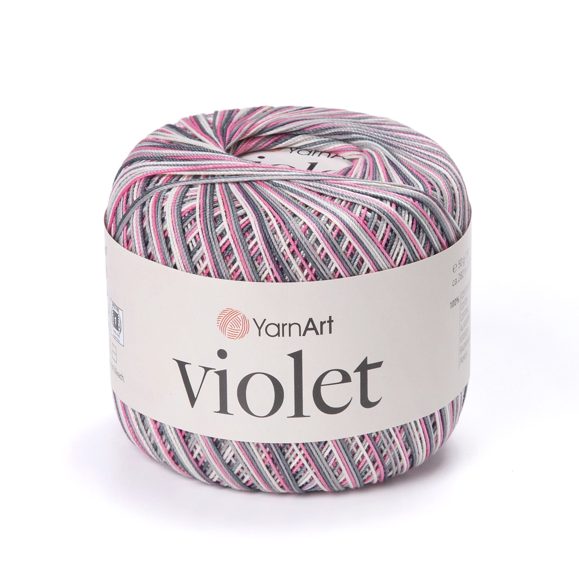 YARNART VIOLET MELANGE - EBRULİ, MERSERİZE DANTEL İPİ EBRULİ - 504
